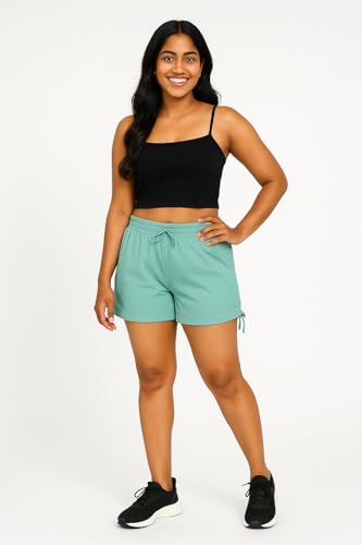 Image of TWGE Womens Cotton Hot Shorts - Short Pants for Ladies Stretchable Athletic Shorts Comfortable Fit with Elastic Waistband - Active Wear Ideal for Gym Yoga & Nightwear