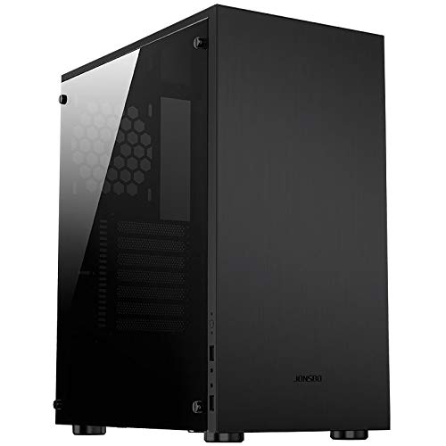 Jonsbo C5 DIY Torre Midi , PC Case , Caja PC ATX , Torre ATX , Caja ATX Grande , Case PC Gaming , Caja Ordenador Gaming , Cajas Gaming , Caja PC Vidrio Templado (negro) Cover