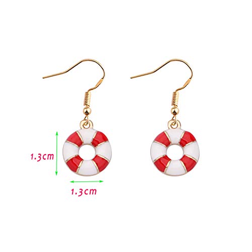 Chooro Beach Life Saver Earrings Nautical Earrings Life Ring Preserver Jewelry Gift For Life Guard Life Saver Gift Lifebuoy Earrings (Life Saver Earrings) #TOP1