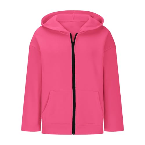 Kids Zip Up Hoodie Long Sleeve Casual Jacket Fleece Lined Hooded Sweatshirts with Pockets Cute Fall Outwear Coat4