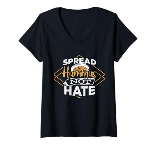 Damen Ich liebe Hummus - Vegetarian Human T-Shirt mit V-Ausschnitt