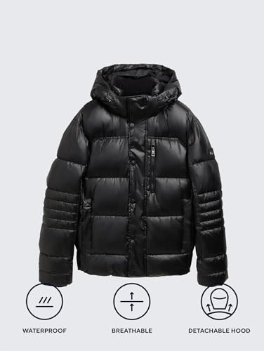 TOM TAILOR Herren Puffer Winterjacke mit Abnehmbarer Kapuze, 36459 - Shiny Black, XXL – Ansicht 6