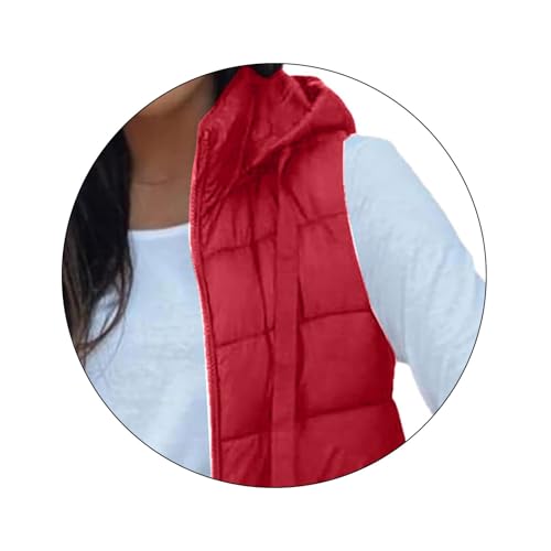 Long Vest for Women Sleeveless Quilted Full Zip Hooded Winter Vests Jacket - image 7