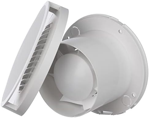 LIRAST Ø 100mm / 4 inch White Bathroom Fan with Timer - Ventilator for Bath Kitchen Toilet - Extractor Fans with Ball Bearing