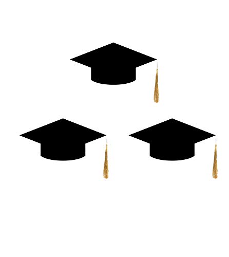FancyDressWale Convocation Cap for Kids, Black,Pack of 3