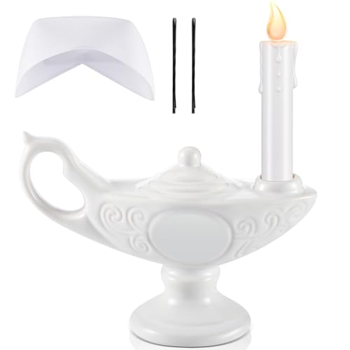 Teenyyou 1 Set Ceramic Nurse Lamp & Hat Florence Nightingale Costume Battery Powered Candle Cap with Pins for Nurse Gift Pinning Ceremony Graduation CNA Week 2026 Women Funeral Retirement Memorial