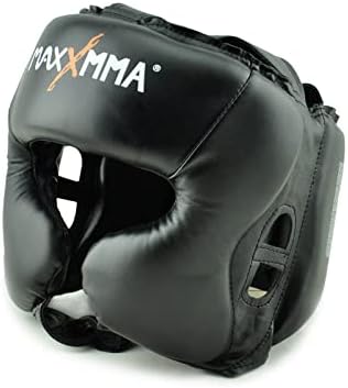 MaxxMMA Headgear Black L/XL Boxing MMA Training Kickboxing Sparring Karate Taekwondo
