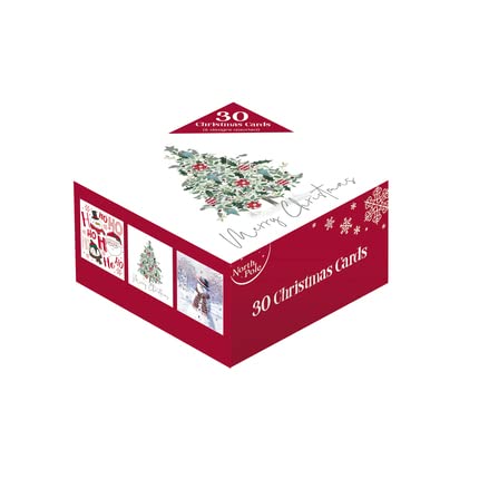 Bumper Box of 30 Assorted Cute Christmas Cards