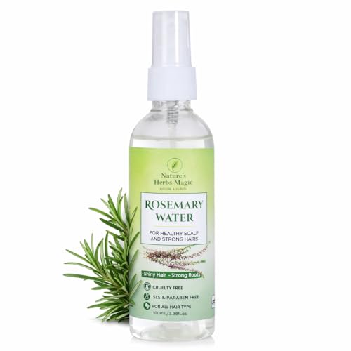 Image of Nature's Herbs Rosemary Water Hair Spray for Hair Growth & Thickness | Natural Herbal Rosemary Spray for Hair Fall Control Cooling Scalp Care | Soft Shiny Hair | Men Women | All Hair Types | 100 ml