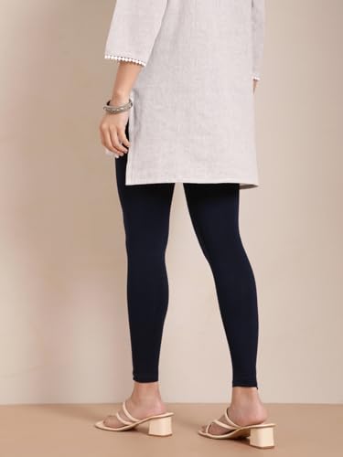 Image of TWIN BIRDS Super Stretchable Cotton Elasthane Fabric Ankle Length Leggings for Women