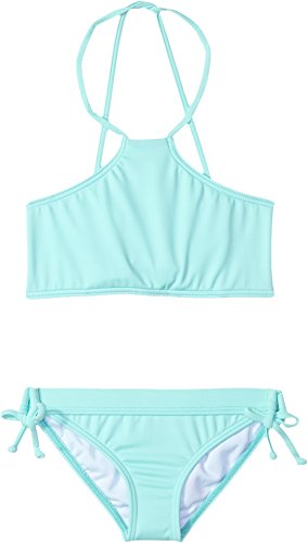 Billabong Big Girl's Sol Searcher Hi Neck Bikini Swim Set Swimwear, Beach Glass, 8