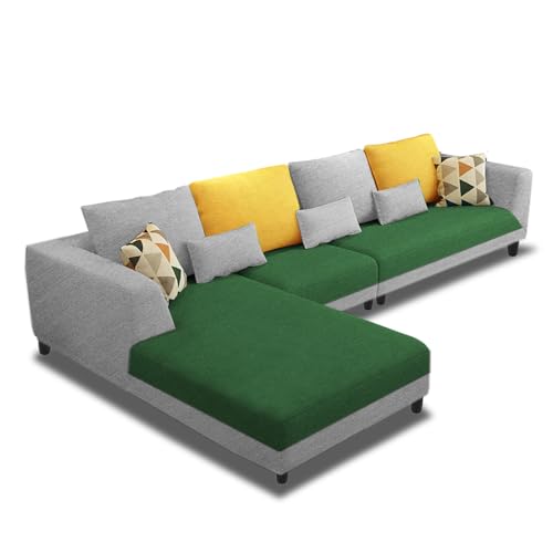 Image of Galib LHS 6 Seater L Shape Sofa Set for Living Room (Green Grey Fabric) Premium Fabric Sofa