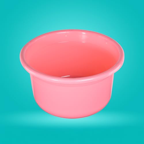 Image of Kuber Industries 25 Ltr Bath Tub Plastic For Home, Washroom & Kitchen | Lightweight & Multipurpose Washing Tub - Suitable For Laundry And Cleaning | Pink