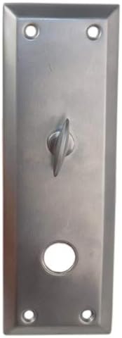 Satin Chrome 26D Finish Escutcheon Plate 2-1/4" X 7" Knob Hole and Thumb Turn for Marks Mortise Lock