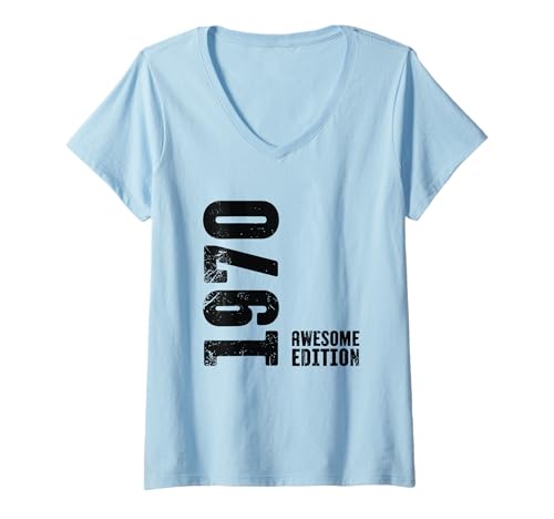 Femme 55 Years 55th Birthday Old Man Woman 1970 T-Shirt avec Col en V