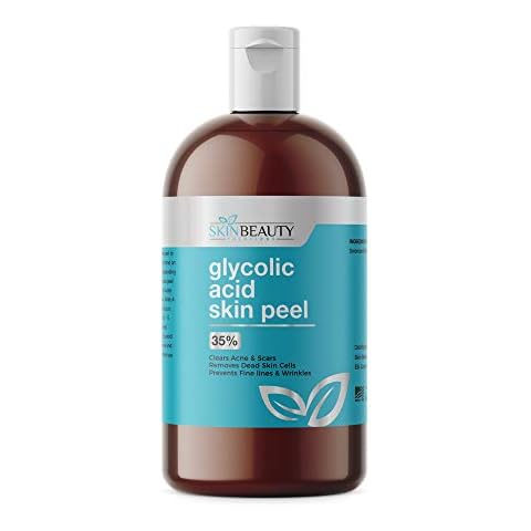 GLYCOLIC Acid 35% Skin Chemical Peel - Unbuffered - Alpha Hydroxy (AHA) For Acne, Oily Skin, Wrinkles, Blackheads, Large Pores,Dull Skin (8oz/240ml) Cover