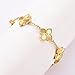 Four Leaf Clover Bracelet for Women 14K Gold Plated Dupes Stainless Steel Link Bracelet Wrist Jewelry (14K Gold)