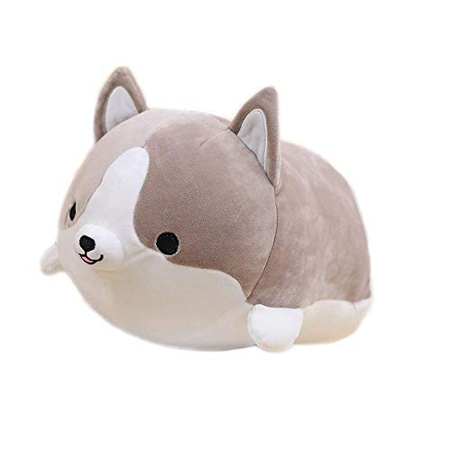 OVERMAL_Toys Plush Toy Pillows Anime Shiba Inu Plush Stuffed Sotf Pillow Doll Cartoon Doggo Cute Shiba Soft Toy, 13.8 inches (Grey)