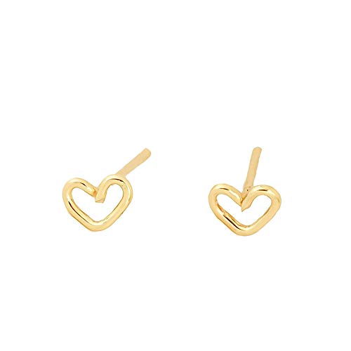 Amazon Com Mini Love Stud Earrings Handmade Tiny Gold Filled Heart Studs By Lotus Stone Design Gold Heart Handmade Products