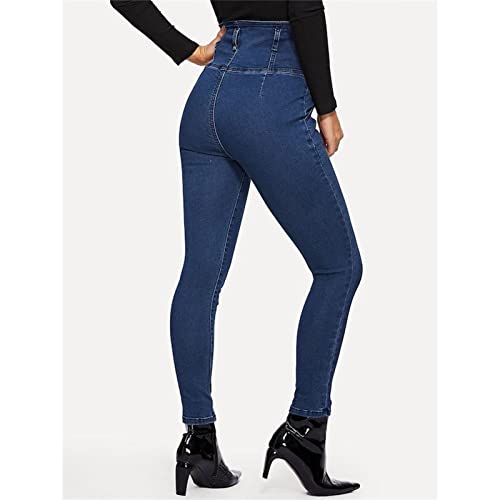 Women's High Breasted Stretch Slim Jeans High Waisted Button Up Classic Jeans Curvy Butt Lifting Skinny Denim3