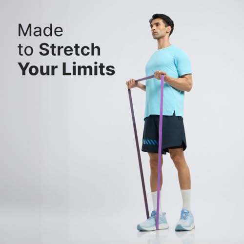 Image of CULT Resistance Band 32MM (20-45Kgs), Heavy Resistance TPE Power Band for Strength Training, Assisted Pull-Ups, Mobility & Full Body Workouts, Purple & Grey