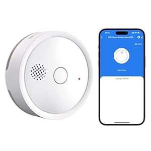 HEIMAN WiFi Smart Rauchmelder, 10 Jahre Fotoelektrischem Sensor，WLAN Feuermelder mit austauschbarer Lithium-Batterie,Mini Brandmelder, EN14604 Zertifizierter Rauchwarnmelder (WS2SA-5-TY)
