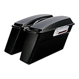 Hard Saddle bags Saddlebag Trunk+Lid Latch Keys Fit For Harley 1994-2013 Touring Road King, Road Glide, Street Glide, Electra Glide FLHT FLHR FLHX FLTR Vivid Black 2012 2011 2010 2009 2008 1999
