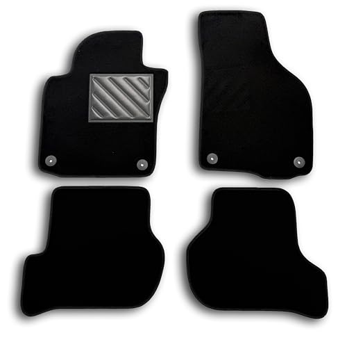 Alfombrillas Personalizadas para Golf 5 / Golf 6 / Scirocco III/Octavia II, Talonera de Goma Reforzada Antideslizante y Botones de fijación