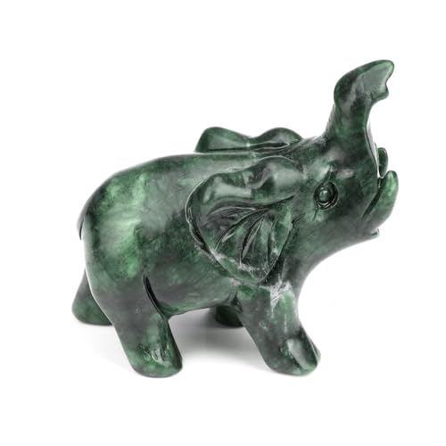Estatua de Elefante de Jade para Decoración miniatura 1