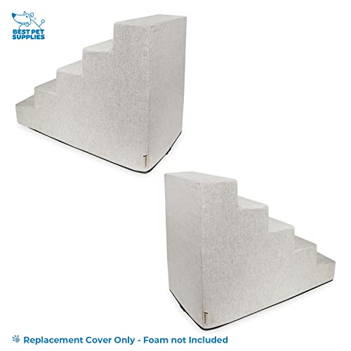 Best-Pet-Supplies-Dog-Stairs-for-Small-Dogs-Cats-Foam-Pet-Steps-Portable-Ramp-for-Couch-Sofa-and-High-Bed-Non-Slip-Balanced-Indoor-Step-Support-Paw-Safe-No-Assembly-Sand-5-Step Best Pet Supplies Dog Stairs for Small Dogs Cats Foam Pet Steps Portable Ramp for Couch Sofa and High Bed Non Slip Balanced Indoor Step Support Paw Safe No Assembly Sand 5 Step