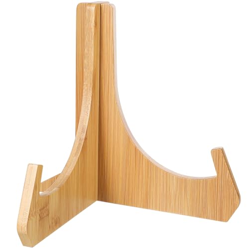Toyvian Soporte de Mesa de Madera Rústica 20 CM para Platos Decorativos Exhibidor Multiusos para Libros de Cocina y Fotos Caballete Pequeño Resistente para Encimera y Decoración Hogar