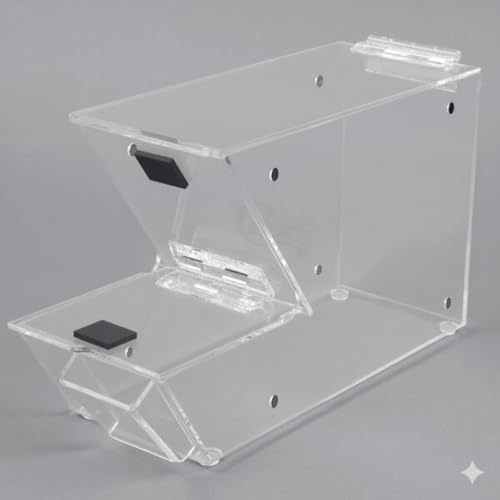 Glownary Clear Acrylic Stackable Candy and Topping Dispenser, Rectangle Countertop Bin with Scoop Holster, Self Service, 11 x 4 x 7 Inches, 114 oz Capacity