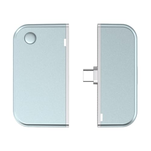 Émetteur et récepteur sans Fil améliorés avec Sortie USB-C pour PC, Ordinateur Portable, téléphone et projecteur TV. (Blue, 9.7cm)