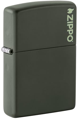 Zippo Green Matte Logo Pocket Lighter