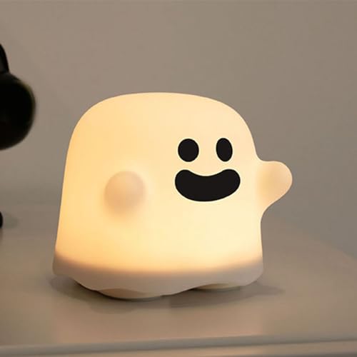 Lámpara de mesa noche fantasma cute con dimer USB miniatura 6