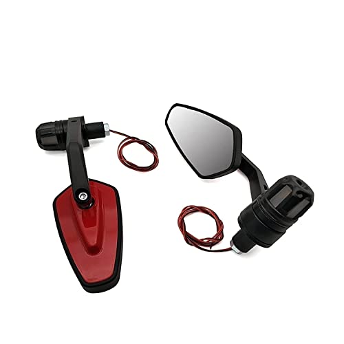 Motorrad Rückspiegel Endspiegel Motorrad-Griff-Spiegel Mit Blinker-Rückspiegel Für Triumph Sprint ST/RS Sprint ST Für Street Twin Für THRUXTON R (Farbe : Rot)