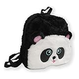 Mochila Escolar Infantil de Pelúcia Panda Fofinha com Alças Ajustáveis Polibrinq
