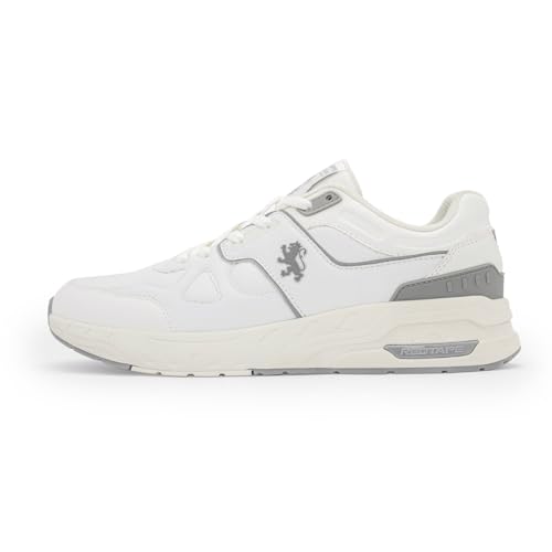 Image of Red Tape Men's Sneakers White Grey Pu Mesh Round Lace-Up