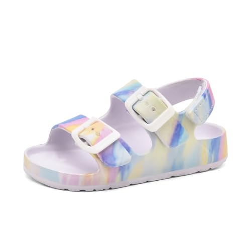 Image of Toddler Unisex Adjustable Buckle Sandals - Comfortable Open Toe Beach & Pool Shoes for Boys & Girls with Back Strap
