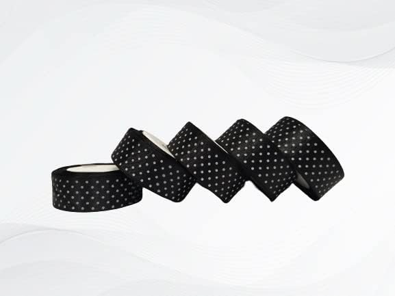 SAMA Ribbons Satin Ribbon Small Polka dots 1” Wide, Roll Length 10 ...
