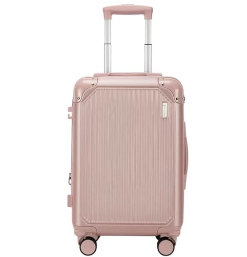Mala Bordo 10kg Bagagem de Mão Expansivel Padrão ANAC com 4 Rodas duplas 360° Cadeado AntiFurto Mala de Viagem Alça Lateral com Divisória, Leve Resistente (Rosa)