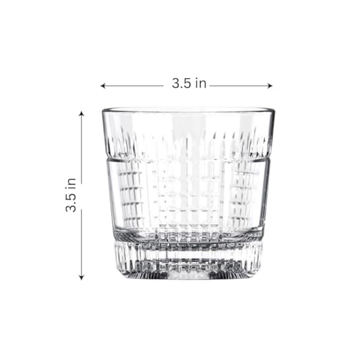 LEMONSODA Crystal Cut Old Fashioned Whiskey Glasses - 12oz Ultra-Clear Premium Lead-Free Glass Tumbler For Drinking Bourbon, Scotch, Cognac, Cocktails (Fix, Set of 36)(2218)