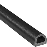 Trim-Lok D-Shaped Rubber Seal (Thick Base) – .53” Height, 75” Width, 25’ Length – EPDM Foam Seal with HT (General Acrylic) Pressure Sensitive Adhesive System, Door/Window Weather Seal for Cars,
