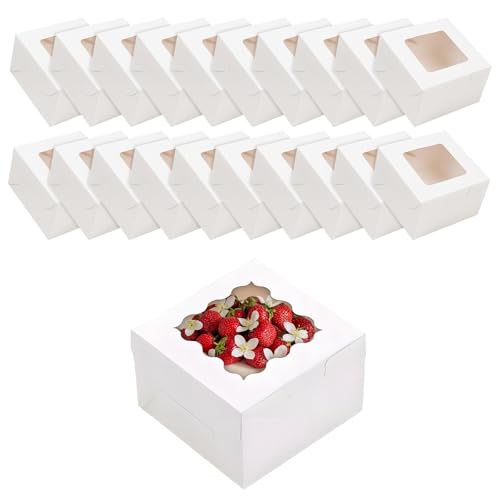 Bäckerei Boxen mit Fenster, 30 Stück Bäckerei Boxe, Weiß 10x10x6.5cm Kuchenbox mit sichtfenster,Tortenbox aus Pappe, Wiederverwendbare Kuchenbox, Cupcake Box, für Kuchen, Gebäck für Hochzeit Gunst Bäckerei Boxen mit Fenster, 30 Stück Bäckerei Boxe, Weiß 10x10x6.5cm Kuchenbox mit sichtfenster,Tortenbox aus Pappe, Wiederverwendbare Kuchenbox, Cupcake Box, für Kuchen, Gebäck für Hochzeit Gunst