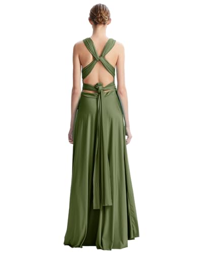 Image of Multi-Way Wrap Infinity Maxi Dress for Bridesmaids & Wedding Guest | 31 Colors for All Wedding Themes, One Size & Plus, 1 Dress for Any Events, Evening, Prom, Gala, Non-See-Through, Wrinkle-Free