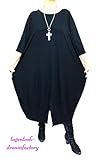  My Obsession Lagenlook EDEL-Ballon-Kleid-Schlitz vorn SCHWARZ JERSEY 48,50,52,54,XXL,XXXL,4XL