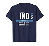 Vintage Indianápolis IND Código de Aeropuerto Día de Viaje Retro Indy Camiseta