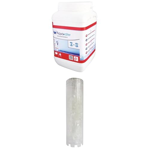 Bundle AQUAWATER - Recharge antitartre polyphosphate 1KG, Cartouche anticalcaire 9"3/4 (12 mois) et Lot de 3 cartouches filtrantes 20 microns pour réfrigérateur - Fabriqué en France