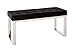 Produktbild Haku Bank BZW. Esszimmerbank aus Edelstahl und Samtgewebe in schwarz; Maße (B/T/H) in cm: 100 x 41 x 48, Sitzhöhe 46cm