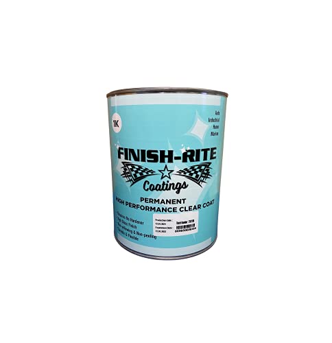 Finish-Rite Coatings 1K Permanent High Performance Brushable - Rollable - Sprayable Clear Coat for Auto, Marine, Home and Industrial - 1 US Gallon Size